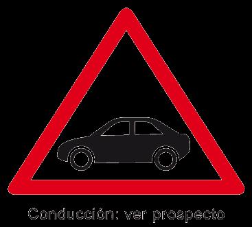 símbolo de advertencia: Este pictograma NON prohibe a condución, senón que LLE