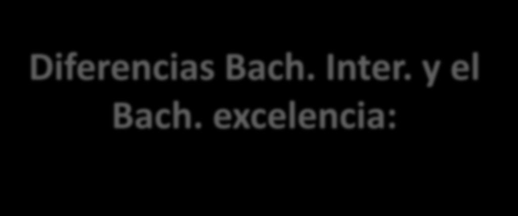 Diferencias Bach. Inter. y el Bach.