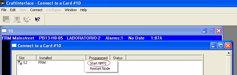 Así como se muestra en la siguiente figura: Luego, se presiona clic derecho sobre la pestaña Programmed y se selecciona la opción Stara NMTI.