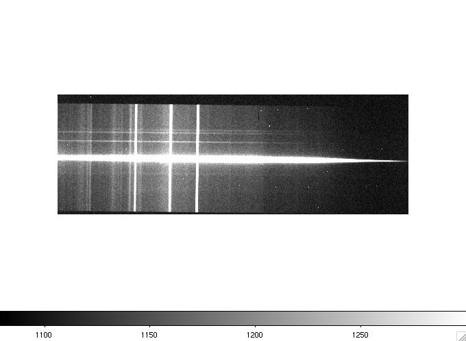 Espectro de rendija larga En la imagen, se ven espectros de varias estrellas: Tienen emisión a