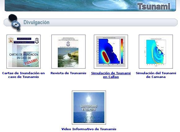 Información sobre Tsunamis publicada en la página Web de la DHN Información General :