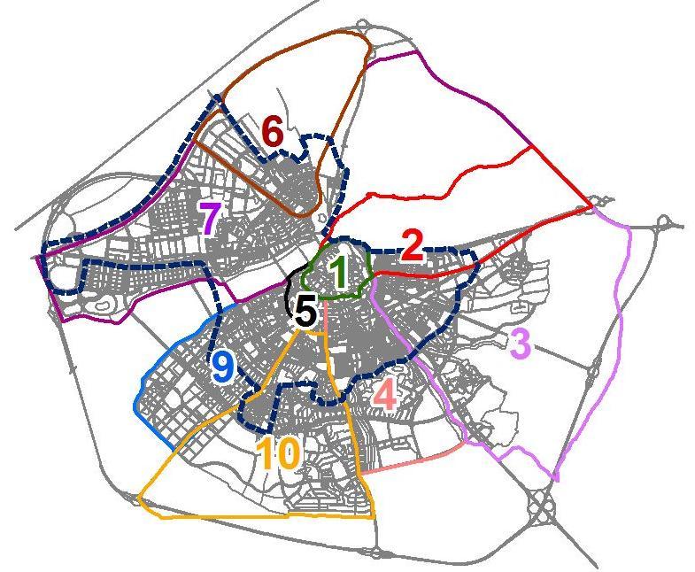 distrito sección hombres mujeres total densidad (hab/km 2 ) 10 36 885 867 1752 3179,678 Como se aprecia no todas las secciones cumplen la condición de densidad de población para ser incluidas en la