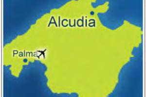 4. INFORMACIÓN PRÁCTICA Alcudia está situada al noreste de la isla de Mallorca, entre la Bahía de Pollença y la Bahía de Alcudia, limitando con los municipios de Pollença, Sa Pobla y Muro.
