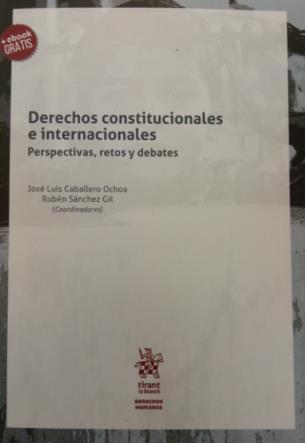 Ilustración 37 portada de la obra Derechos constitucionales e internacionales: perspectivas, retos y debates. Coordinadores: José Luis Caballero Ochoa, Rubén Sánchez Gil. Q600.113 D473.