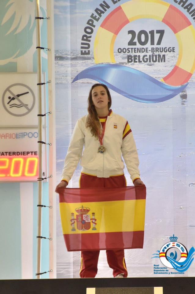 Socorrista 4x50 M combinada de salvamento 2015: JUNIOR -Cpto España Invierno: Campeona de España Junior y Absoluta en 100 M remolque de maniquí con aletas(récord de España Junior)y en 100 M.