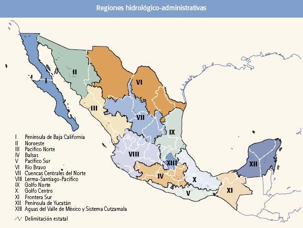 Regiones más vulnerables MAYOR ESCASEZ Baja California Región fronteriza río Colorado Río Bravo Cuencas centrales del norte Noroeste Valle de México