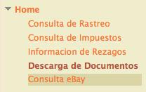 consulta de cargos relativos a un paquete de el proyecto de ebay, de acuerdo al manual administrativo