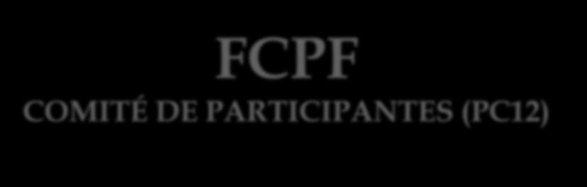 FCPF COMITÉ DE PARTICIPANTES (PC12)