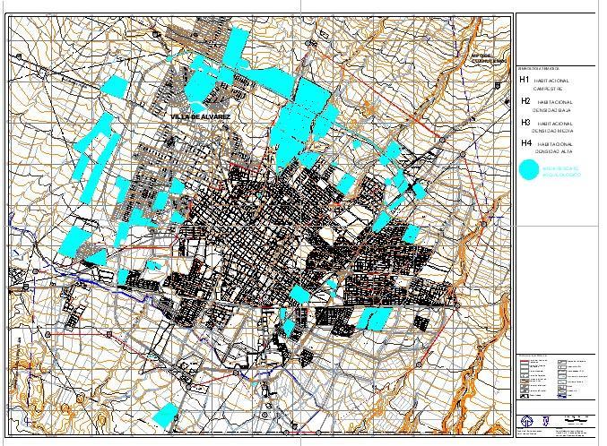 Fig. 1 Ubicación de los rescates arqueológicos (en azul) realizados en la zona conurbada desde 1986 hasta mediados de 2004. NO. NOMBRE DEL RESCATE AÑO 1 El Moralete 1981 2 Fracc.