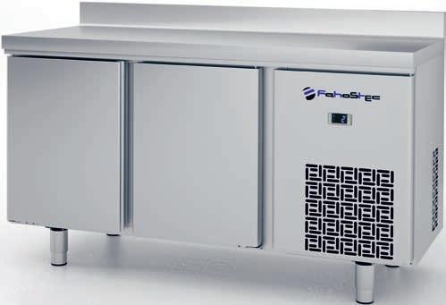 Mesas refrigeradas GN 1/1 Serie FM GN 1/1 refrigerated counter FM serie - Exterior e interior en acero inoxidable AISI 304, respaldo en