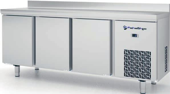 Mesas de congelación GN 1/1 Serie FMN GN 1/1 freezer counter FMN serie - Exterior e interior en acero inoxidable AISI 304, respaldo en acero galvanizado.