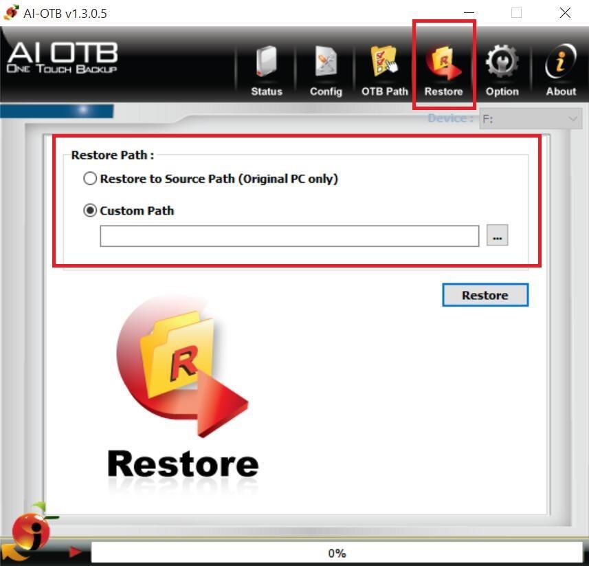 6. Restore Restore files from external disk to source location or another chosen location Wiederherstellen von Dateien von der externen Festplatte zum Quellstandort oder zu einem anderen ausgewählten