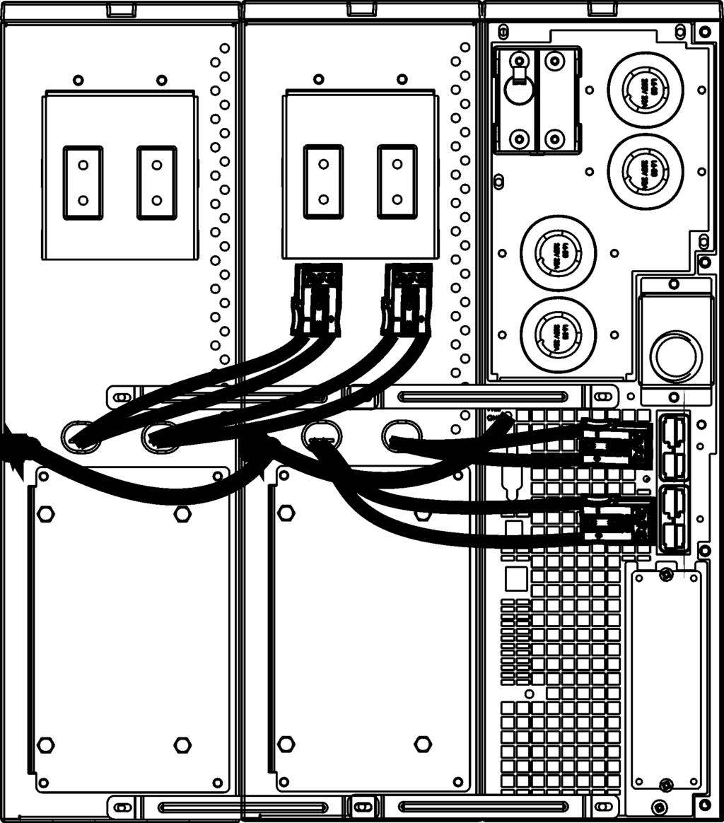 Conecte las baterías del panel trasero como se ilustra en 