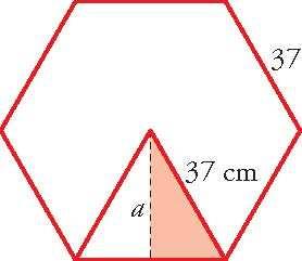 11 Halla la altura de un triángulo equilátero cuyo perímetro mide 45 m. 12 Calcula la apotema de un hexágono regular de 37 cm de lado.