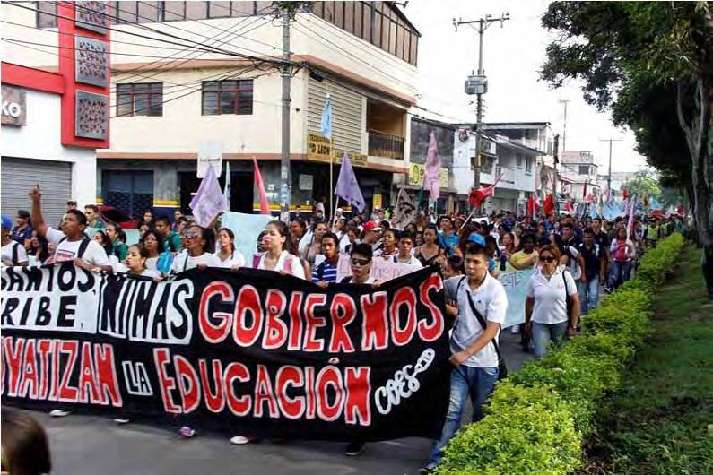En el mismo sentido, en el Valle del Cauca se participó de la gran jornada de protesta y movilización de 48 horas del 20 y 21 de mayo, con varias consignas: 1.