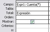 Para que cuente en número de registros hay que utilizar la función Cuenta(*) devuelve el número de filas por lo tanto contará también los valores nulos.