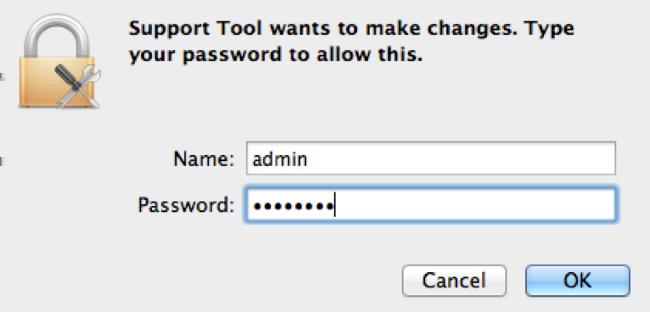 3. Después de que usted ingrese sus credenciales, Support tool (Herramienta de soporte) el icono debe aparecer en su muelle: Note: Support tool (Herramienta de soporte) la aplicación se ejecuta en el