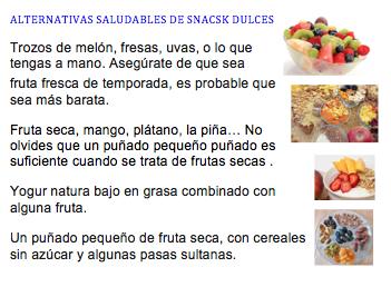 7) CUIDO MI SALUD Vamos a ver las opciones de snacks saludables para que intentes tomarlos entre el almuerzo y la cena, o en