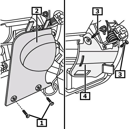 1 Herramienta de bloqueo para la Desenroscar el/los tornillo/s para el revestimiento del tablero de instrumentos. (1) Desmontar la cubierta del salpicadero.