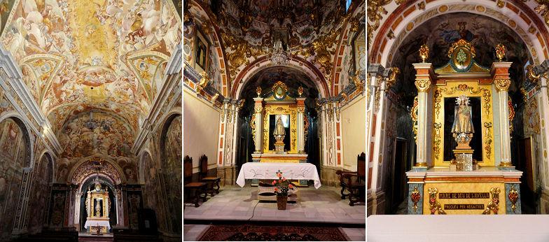 A los pies de templo se sitúa el coro semicircular y en el camarín la Virgen de la Misericordia ❶ Toda su cúpula es una escena de