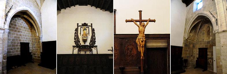 En su interior conserva un importante retablo del S. XV. Y sus bóvedas con esgrafiados del S.