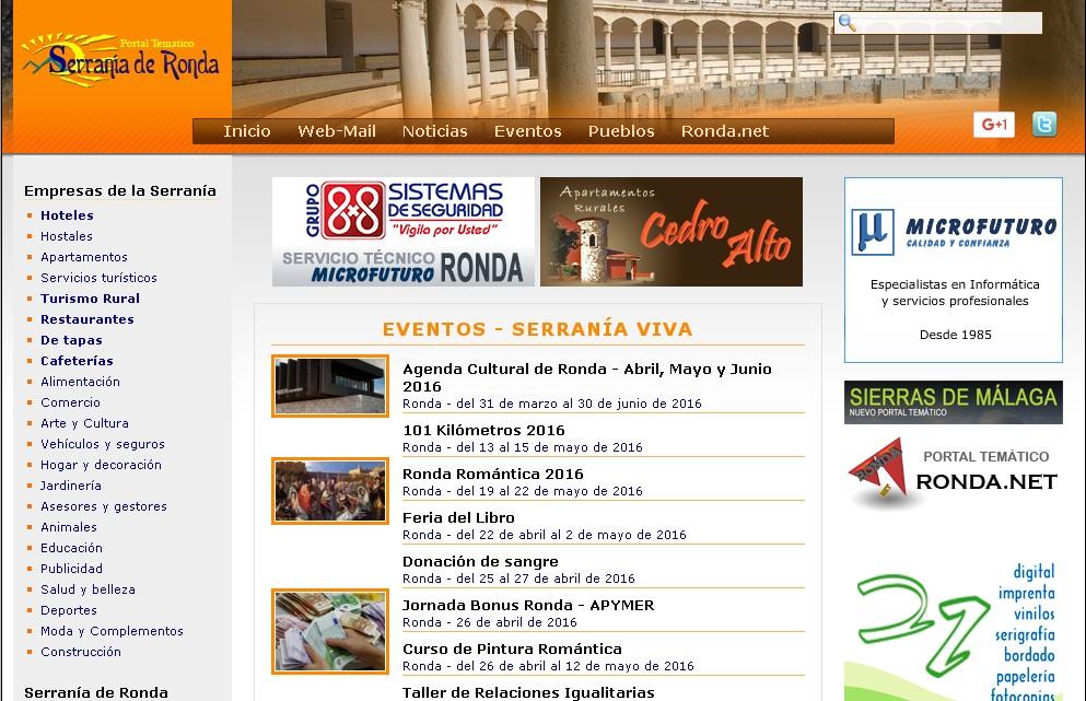tiendas virtuales, buscadores, etc..) y al mismo tiempo se han desarrollado portales (www.ronda.net, www.serraniadronda.