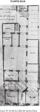 I, plano 188, Casa de Santa Clara núm. 23, s/f. Esquema elaborado por Pedro Paz Arellano.