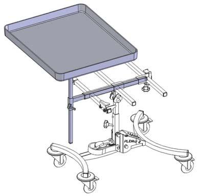 Soporte de mesa, con mesa blanca Ref. T90-C101BC1 >> Accesorios Barra de dirección articulada Ref.