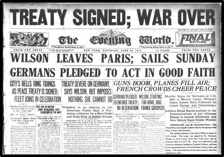 El Tratado de Versalles Tratado que puso fin a la Primera Guerra Mundial muy duro con los alemanes