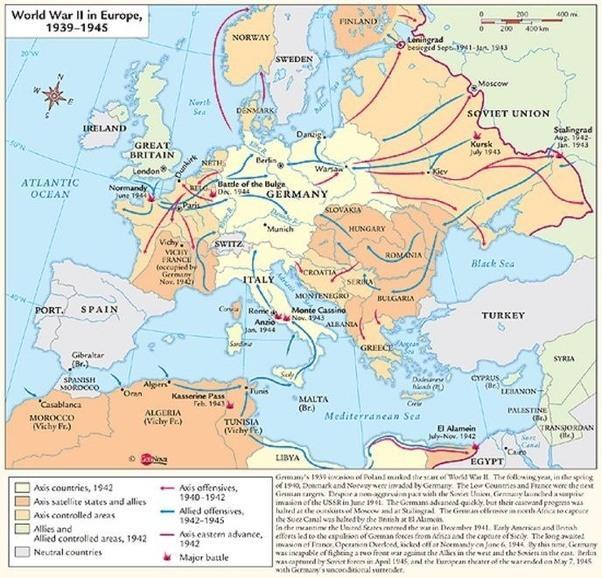 Los tres frentes en Europa La guerra se pelea en el frente oriental (Unión Soviética);