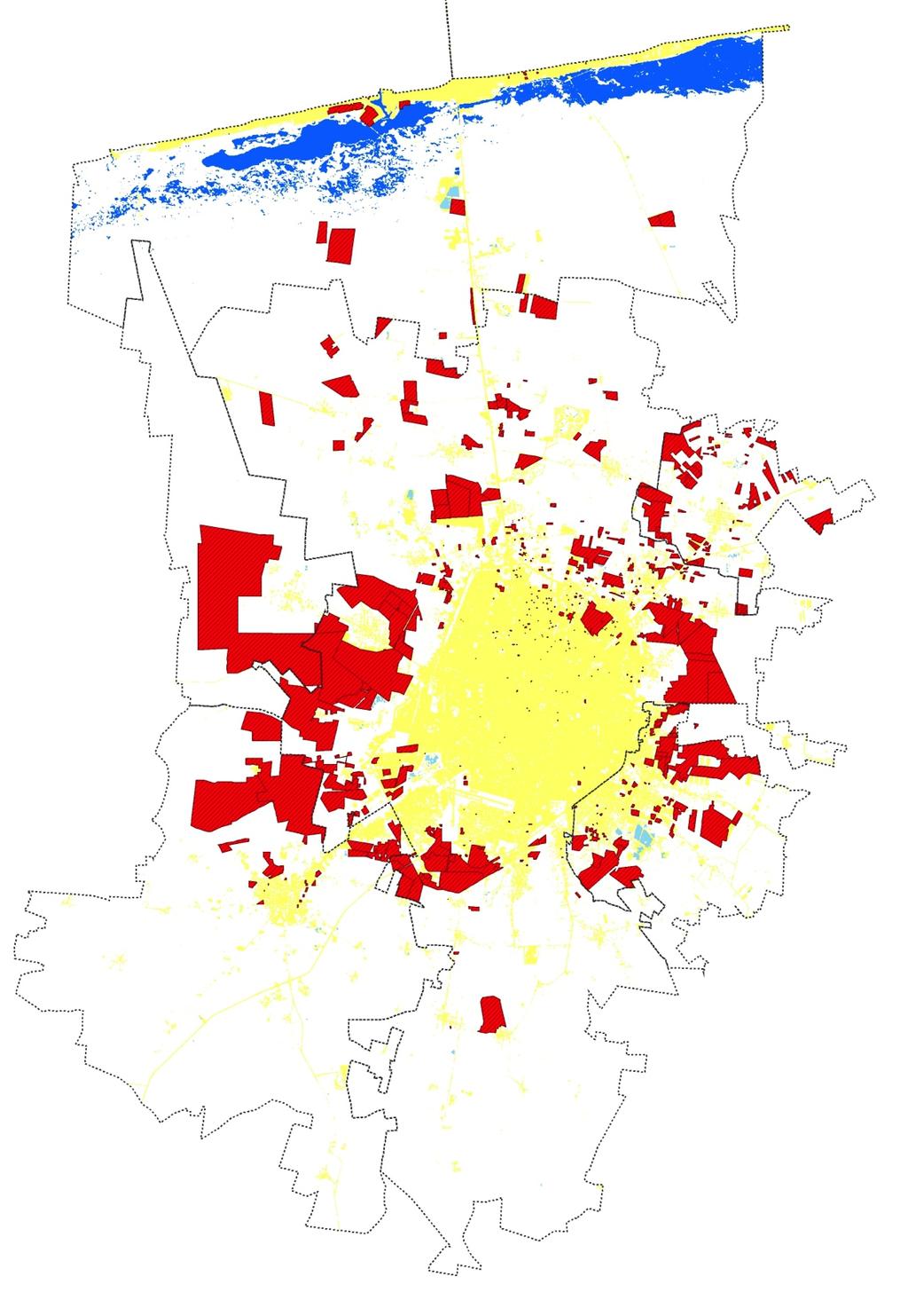 México: Riesgos del Mercado Inmobiliario, 2014 Área Urbana de la ZMM (2014) 24,335 ha Polígonos habitacionales autorizados o en proceso de autorización (2014): 15,678 ha Vacíos urbanos: 2,510 ha