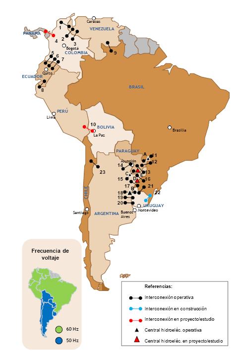 Cier Mayo, 2011 Principales centrales de generación e interconexiones eléctricas Ref. País Nombre Río Cap. Instalada Comentario A Br -Py Itaipú Paraná 14.