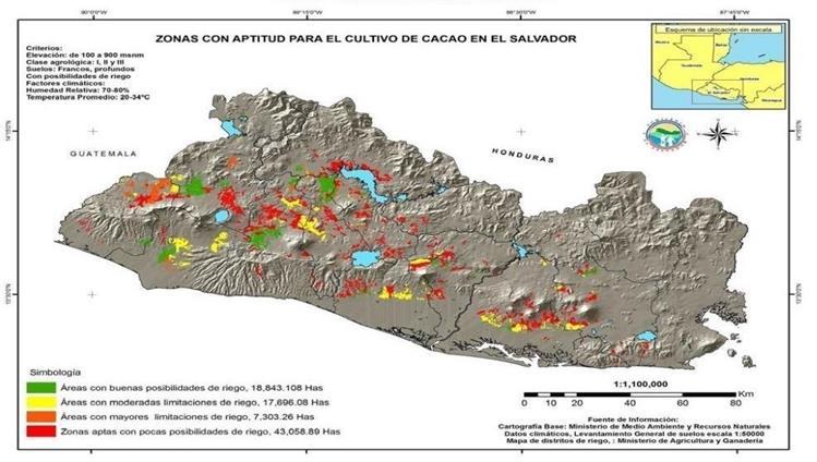 I. Contexto del Cacao en El Salvador Hay aproximadamente un 50% de hectáreas plantadas de una meta de 6,500 quinquenal en sistemas agroforestales diversificados.
