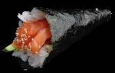 Temaki Temaki salmón Cono de alga nori con arroz, salmón,