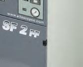 Los secadores están precableados a la alimentación del compresor, por lo que sólo es necesaria una sencilla conexión eléctrica.