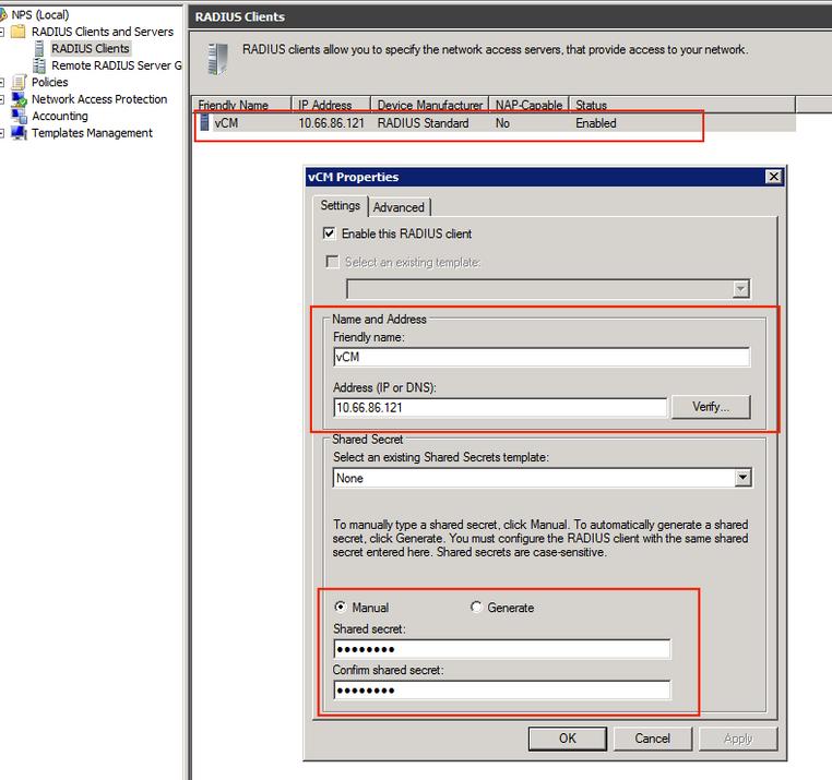 2.2 En el servidor de Windows 2008 R2- NP, cree una política de red