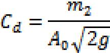 Sustituyendo las expresiones 1 y 3 en 2, obtenemos: Donde, si graficamos contra x, la pendiente de esa gráfica, m 1, será igual a 2C v. 2.2 Determinación del coeficiente de descarga Si tomamos la expresión graficamos contra Q r, la pendiente m 2, de la recta será: Por lo tanto: 3.