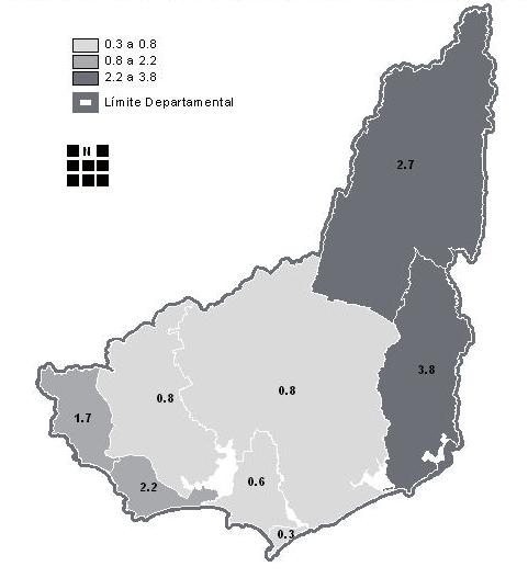 Cuadro 17 continuación: porcentaje de hogares particulares con nbi por tipo de nbi según Área Gestionada por Municipio, localidad censal y Área Rural. Maldonado.
