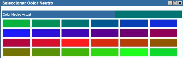 Indica el periodo con el que se va a trabajar en el cuadrante. Estos controles sirven para dar formato a la visualización de los turnos. Colores: muestra cada horario con un color distinto.