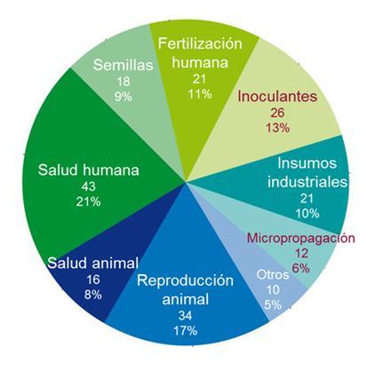Un sector biotecnológico en proceso de consolidación Area total bajo cultivos OGM: 24.5 m Has. 20.3 m, soja 3.8 m, maíz.