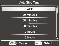 Reloj de detención automático Puede ajustar a un tiempo determinado de grabación a través del reloj de detención automático.