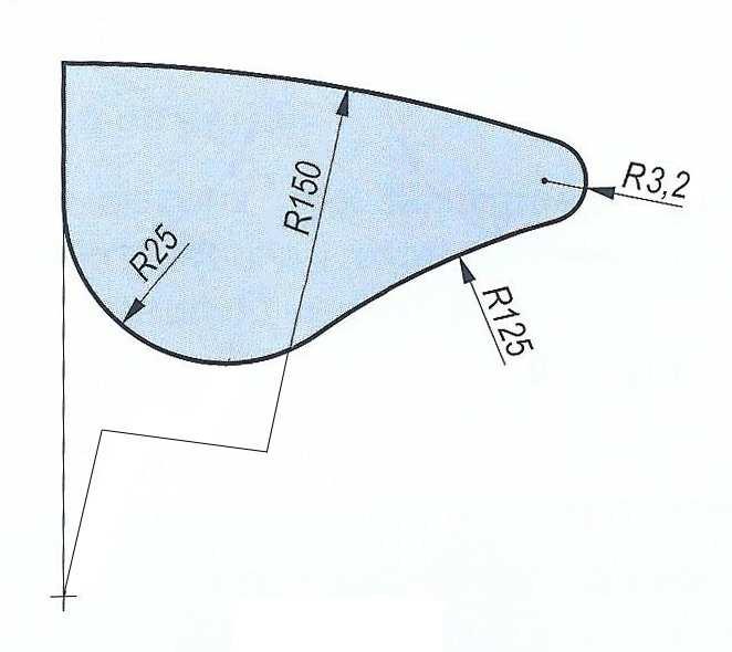 Delante de la cifra se inscribe la letra R. Acotación de radios Para acotar el radio de una circunferencia se traza una línea de cota con una sola flecha en contacto con la circunferencia.