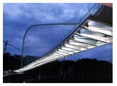 Función: Puente peatonal (pasarela). Localización: Bilbao (sobre la ría de Bilbao).