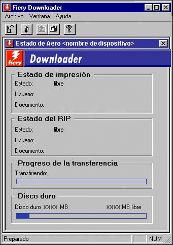FIERY DOWNLOADER 64 Utilización de Downloader NOTA: Las versiones de Downloader para Windows y Mac OS son básicamente iguales. Sus diferencias se indican en esta sección.