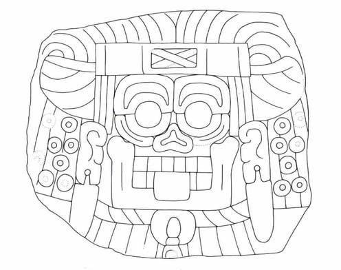 Figura 5 Relieves que representan el rostro del Dios Maniquí de la