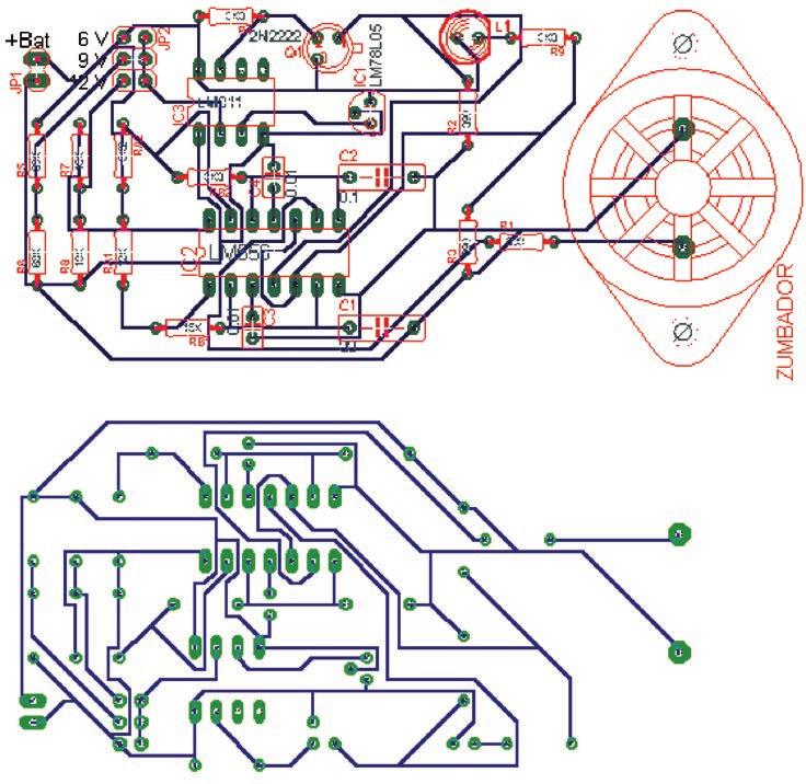 Selección de circuitos electrónicos de vol ta je co rres pon dien te.