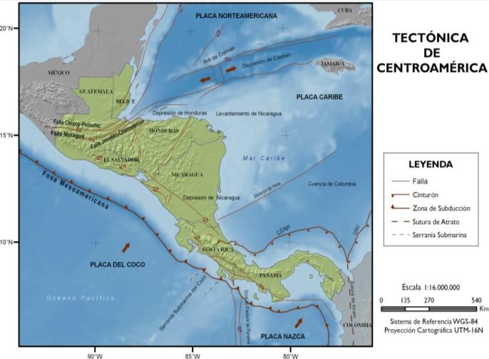 , 2008) El Salvador se ubica en el límite occidental de la placa de Caribe, dentro del Bloque de Chortís.