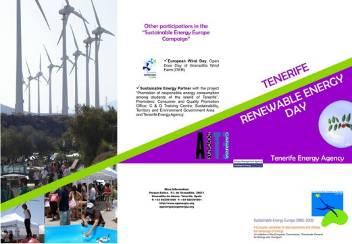 DÍA DE LAS ENERGÍAS RENOVABLES DE TENERIFE Durante el Festival Eólica 2009, que tendrá lugar en las instalaciones del ITER el próximo día 18 de Julio, la organiza el Día de las Energías Renovables,