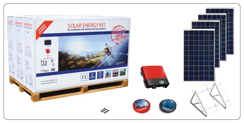 KIT DE ENERGÍA SOLAR MODELO: SISMA-CS4000 Introducción: El kit de energía solar fotovoltaica SITECNO es un sistema on grid es una solución completa que genera energía eléctrica, a partir de la luz
