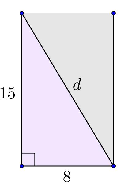 2. Resuelva, usando ecuaciones, el siguiente problema: (7 puntos) Un rectángulo mide 15 cm de largo y 8 cm de ancho.